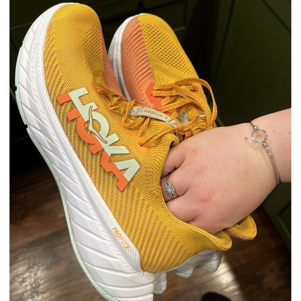 Men's Hoka One One Carbon X 3 Running Shoes Radiant Orange Size 12 US Used - Picture 3 of 10